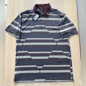 Oakley Hydrolix Mens Polo Shirt XL Striped Stretch Performance NWT